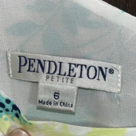 Pendleton Floral Silk Blend Sheath Dress Size 6 Petite - Picture 3 of 4